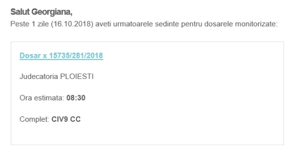 gestionarea automatizată a dosarelor din instanta