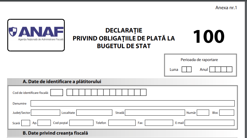 Au apărut 6 taxe noi care trebuie plătite la Fisc. ANAF a modificat modelul și conținutul unor declarații, printre care și Formularul 100