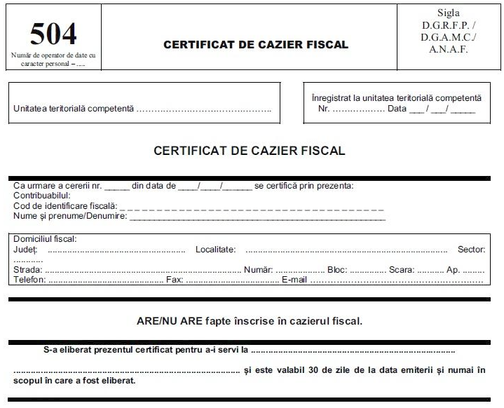 Proiect legislativ pentru simplificarea procedurii de scoatere din evidența cazierului fiscal a contribuabililor reactivați