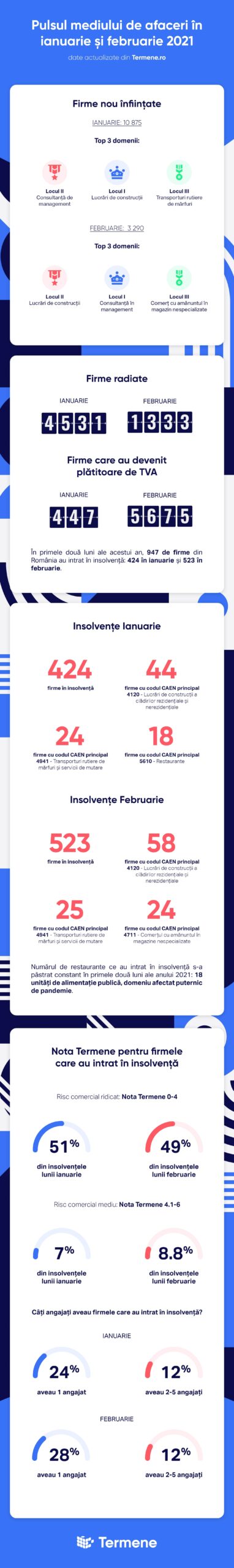 Infografic insolvență companii ianuarie februarie 2021
